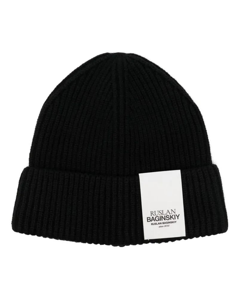 RUSLAN BAGINSKIY Gerippte Beanie - Schwarz Schwarz
