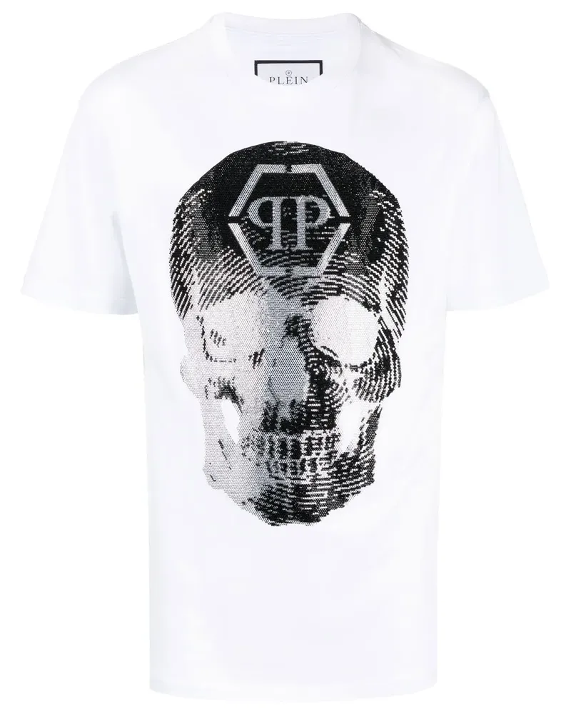 Philipp Plein T-Shirt mit Totenkopf-Print - Weiß Weiß