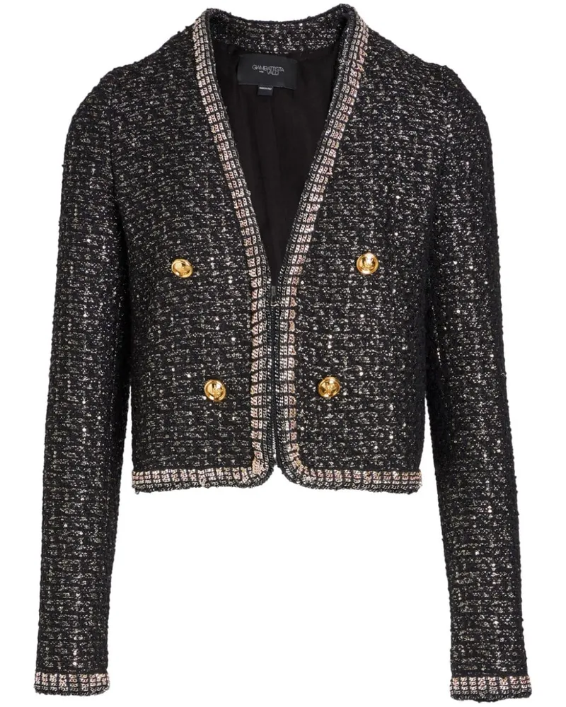 Giambattista Valli Tweed-Jacke mit Pailletten - Schwarz Schwarz