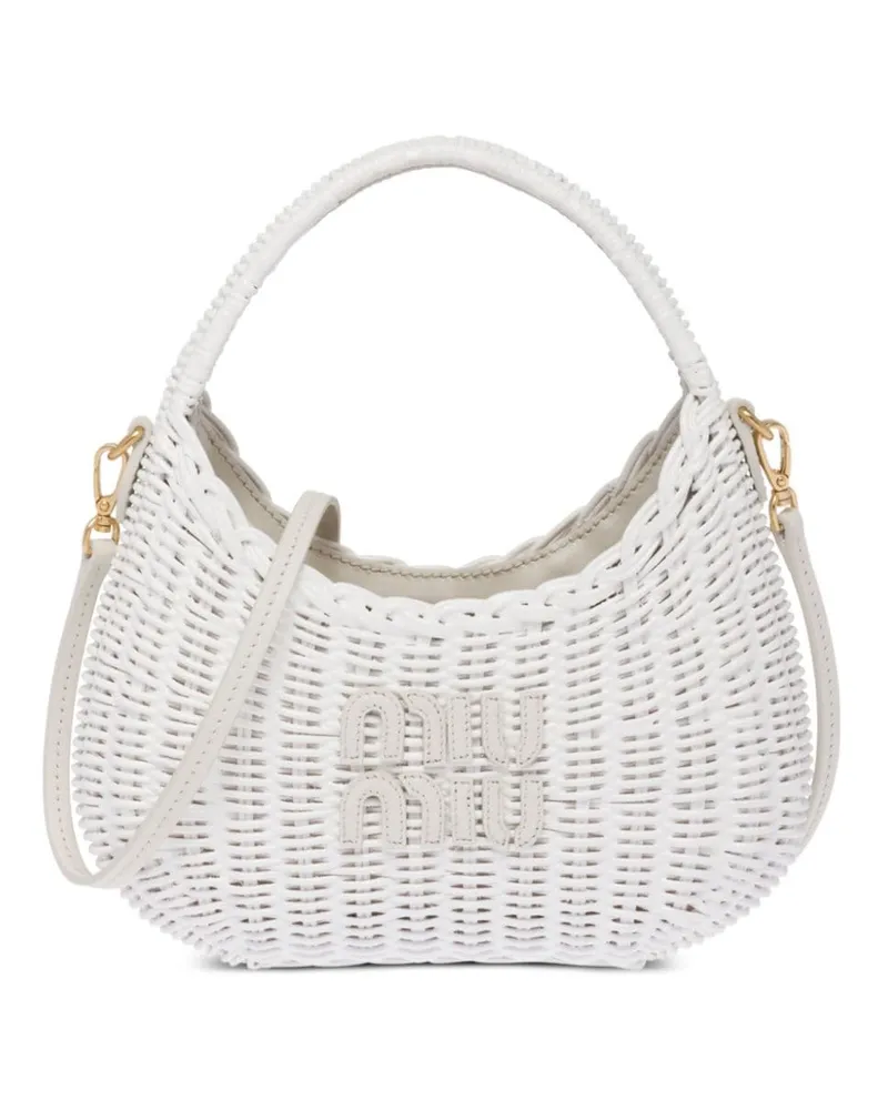 Miu Miu Mini Wander Schultertasche - Weiß Weiß