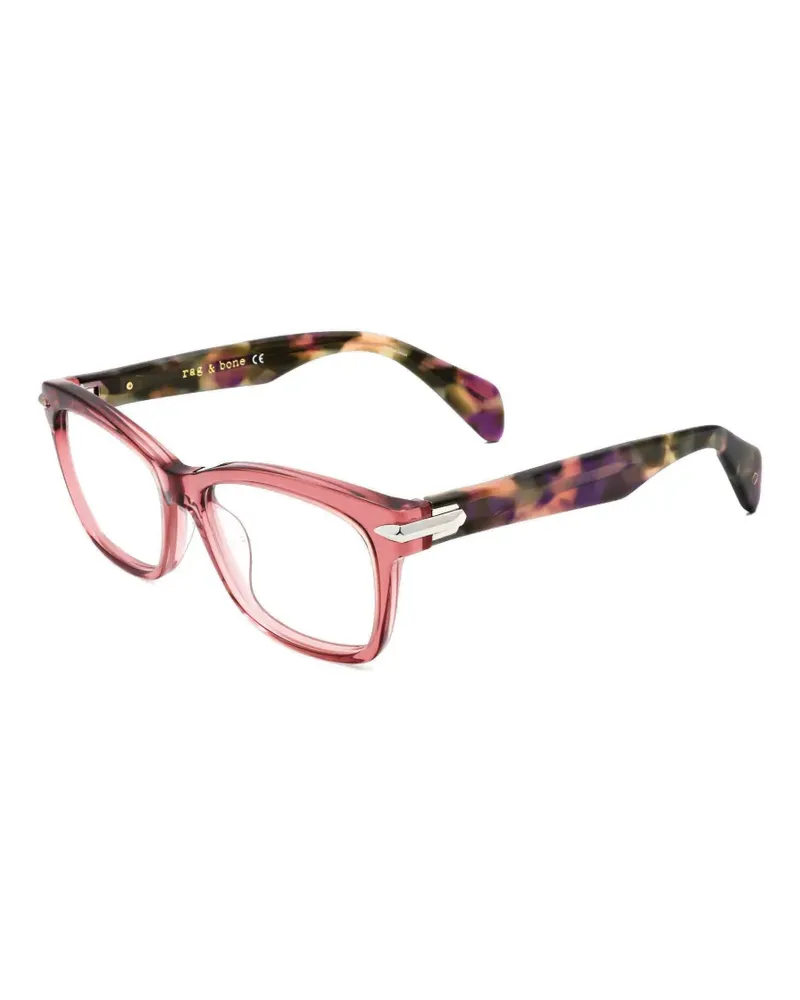 Rag & Bone Eckige Brille in Schildpattoptik - Rosa Rosa