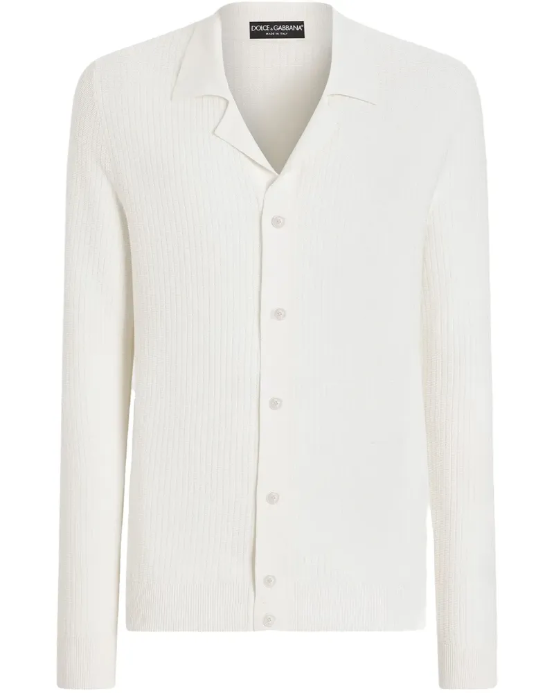 Dolce & Gabbana Gerippter Cardigan - Weiß Weiß