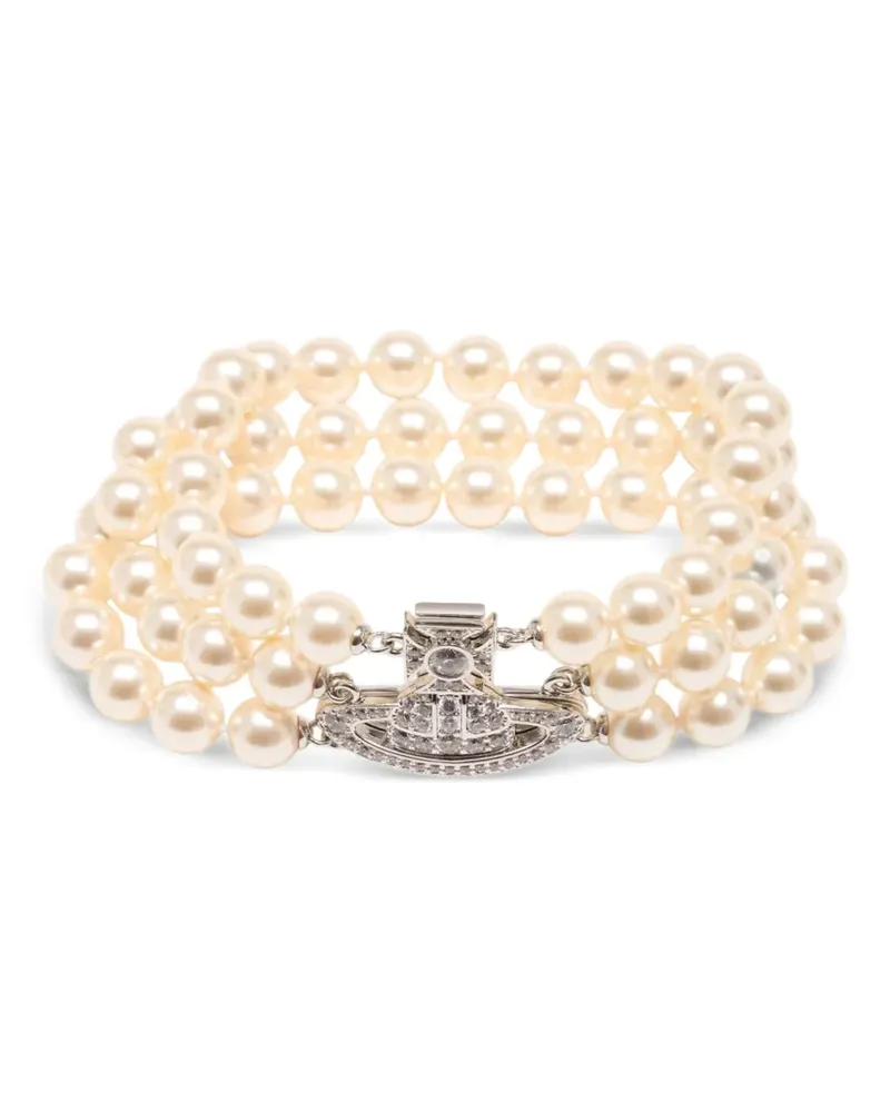 Vivienne Westwood Graziella dreireihige Perlenhalskette - Silber Silber