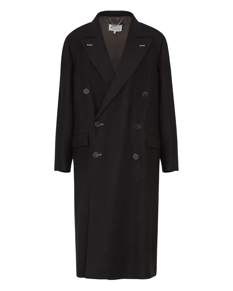 Maison Margiela Mantel mit Ziernähten - Schwarz Schwarz