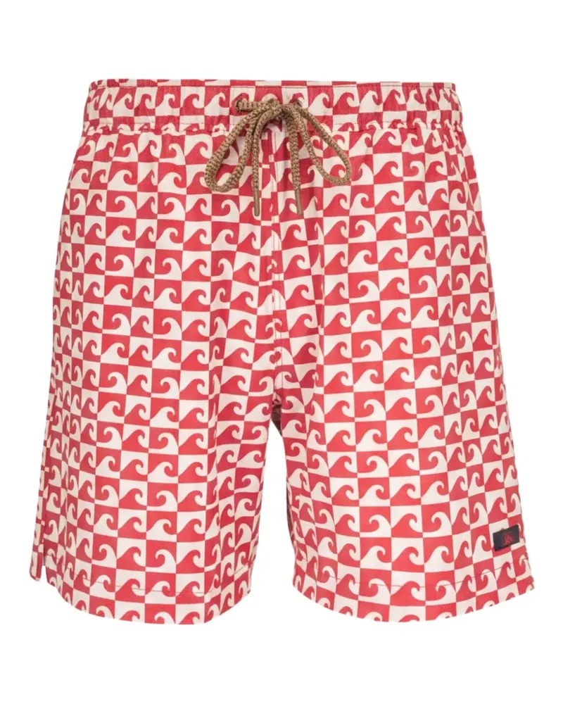 Faherty All Day™ Badeshorts mit Wellen-Print - Rot Rot