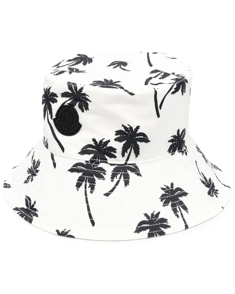 Moncler Fischerhut mit Palme - Weiß Weiß
