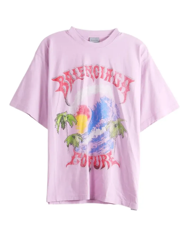 Balenciaga Surfer Oversized-T-Shirt - Rosa Rosa