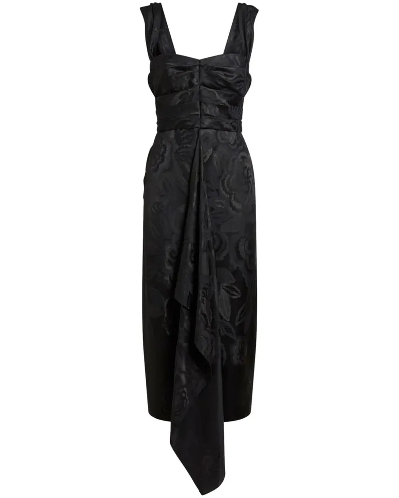 Etro Jacquard-Midikleid mit Blumenmuster - Schwarz Schwarz
