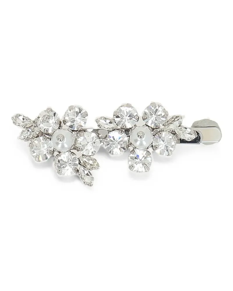 Simone Rocha Hellebore Flower crystal-embellished hair clip - Silber Silber