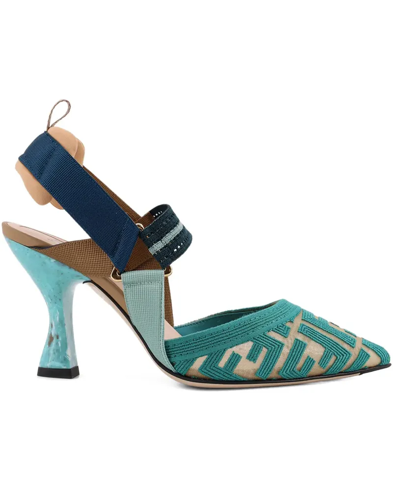 Fendi Colibrì logo-print straps pumps - Blau Blau