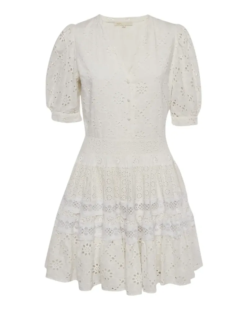 Maje Minikleid mit Lochstickerei - Weiß Weiß