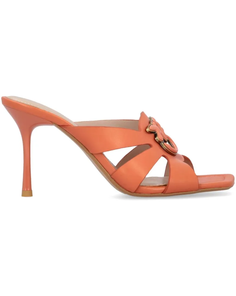 Pinko Sandalen mit Love Birds-Schild - Orange Orange