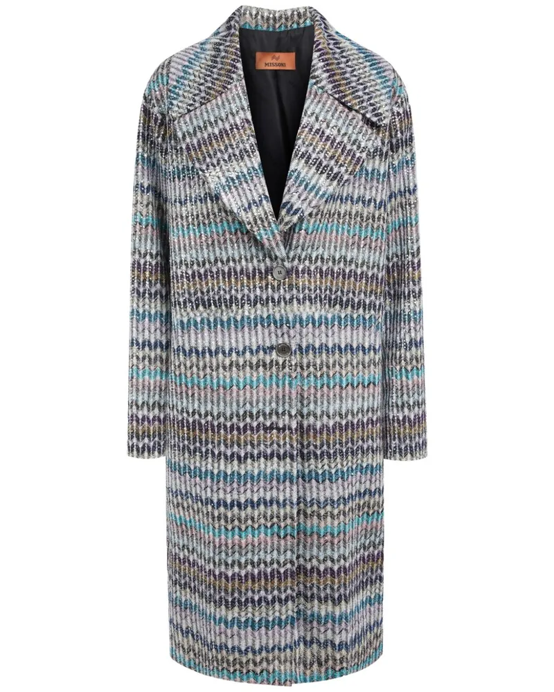 Missoni Mantel mit Zickzackmuster - Blau Blau