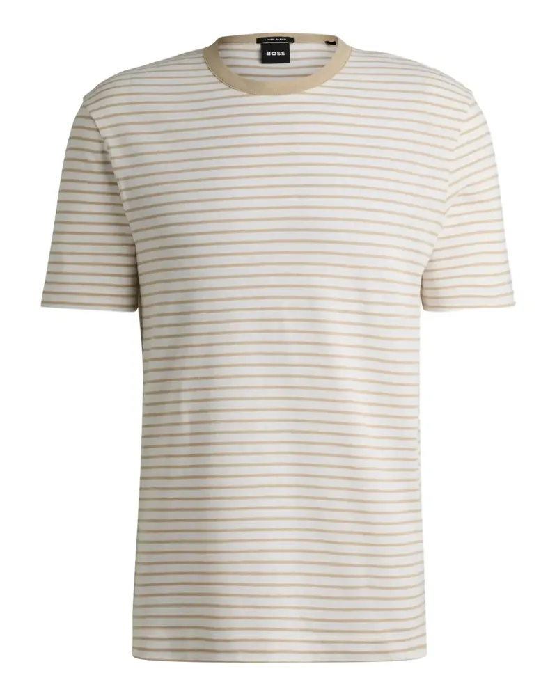 HUGO BOSS Gestreiftes T-Shirt - Weiß Weiß