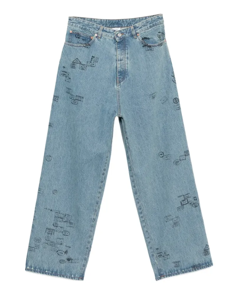 VETEMENTS Jeans mit Stempel-Print - Blau Blau