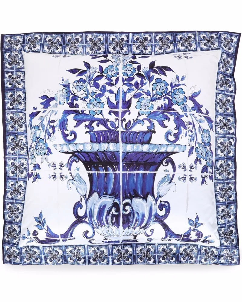 Dolce & Gabbana Großes Kissen mit Blu Mediterraneo-Print - Blau Blau