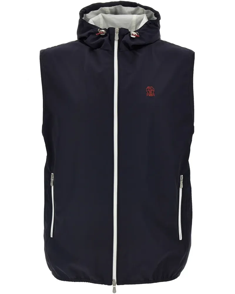 Brunello Cucinelli Bestickte Weste - Blau Blau