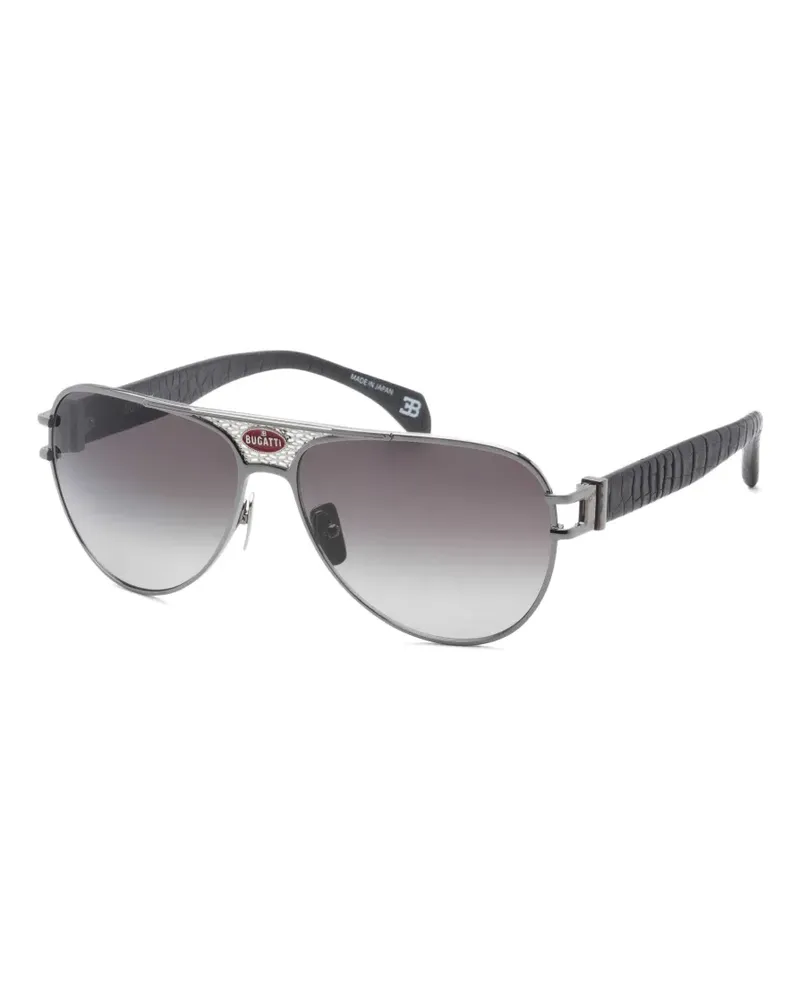 Bugatti Sonnenbrille mit Kroko-Effekt - Grau Grau