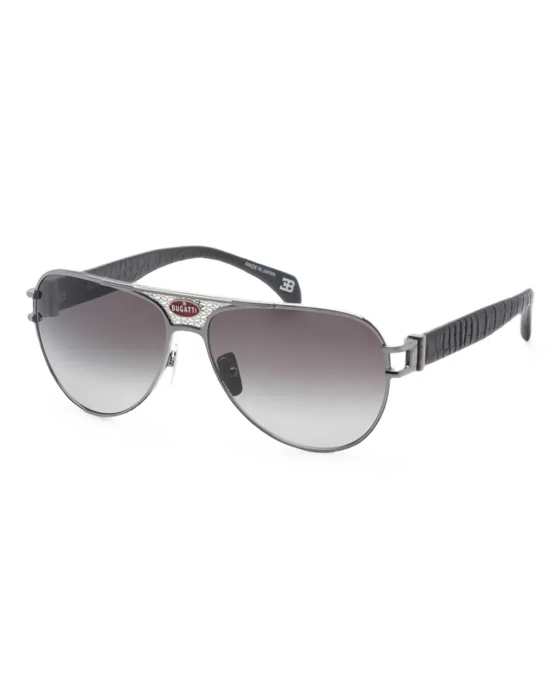Bugatti croc-effect pilot sunglasses - Grau Grau