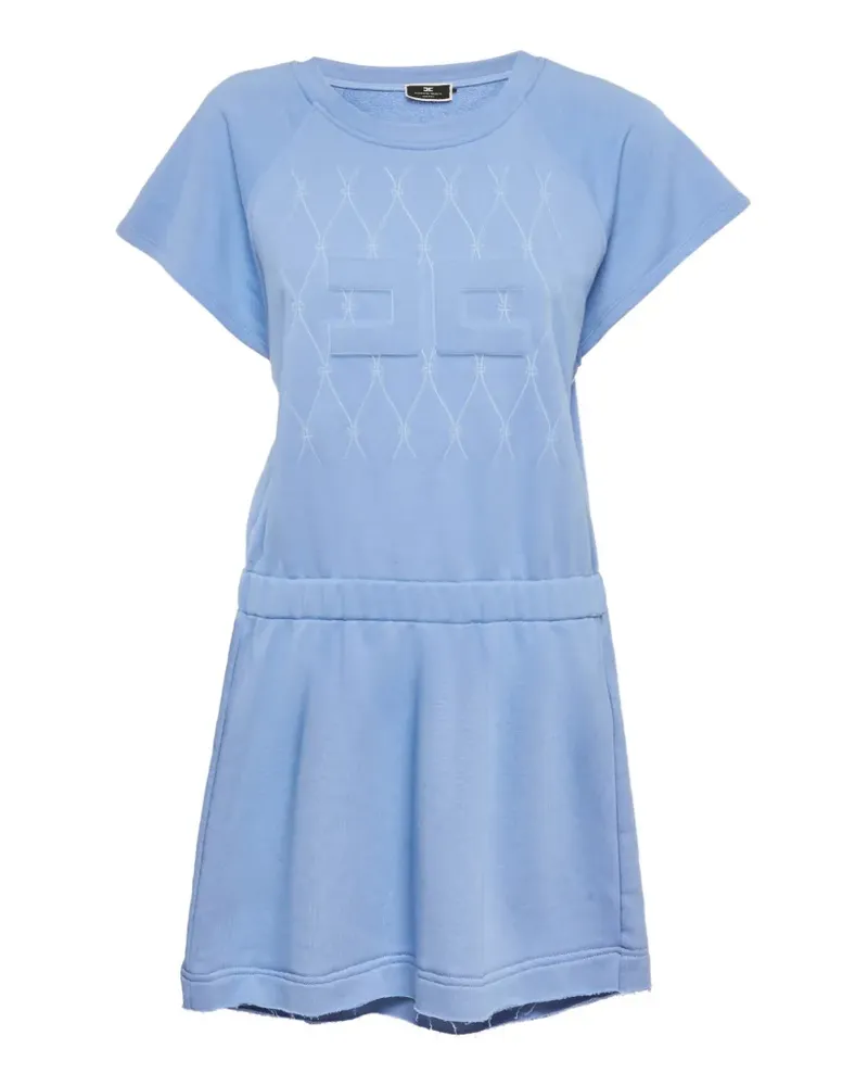 Elisabetta Franchi Midikleid mit Logo-Prägung - Blau Blau