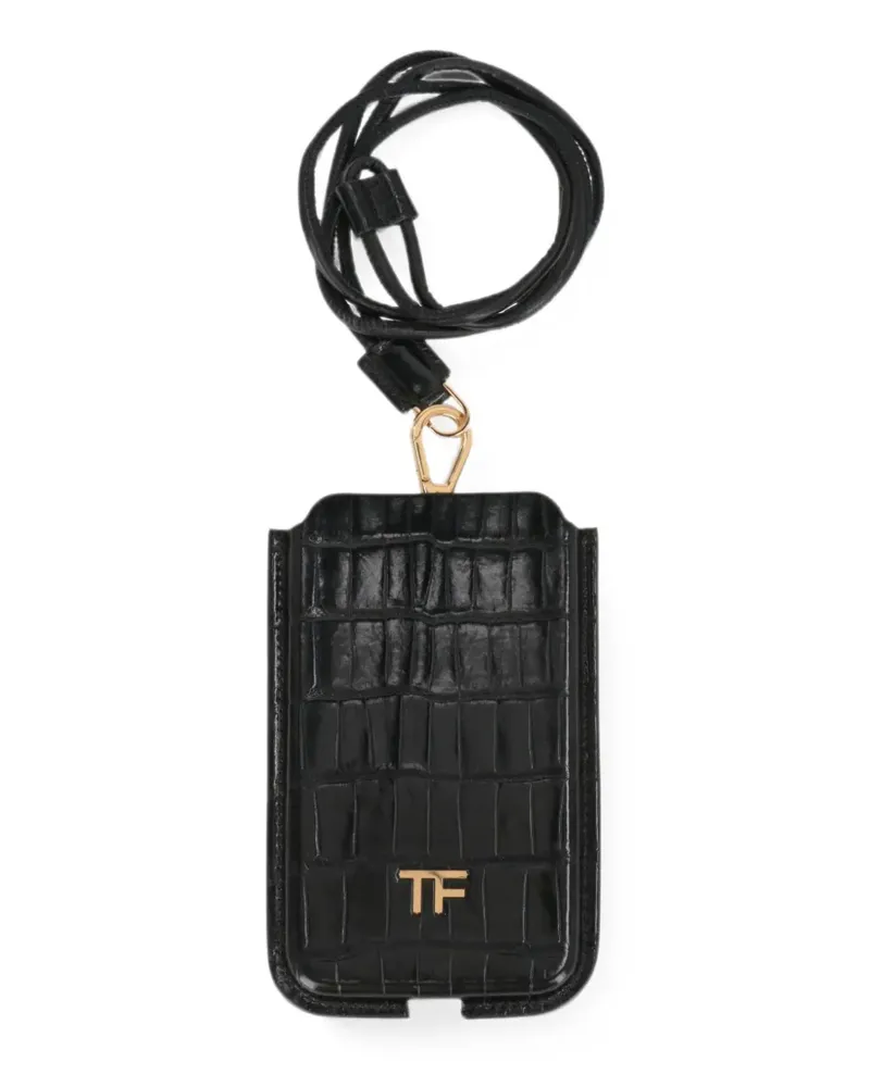 Tom Ford crocodile-effect phone case - Schwarz Schwarz