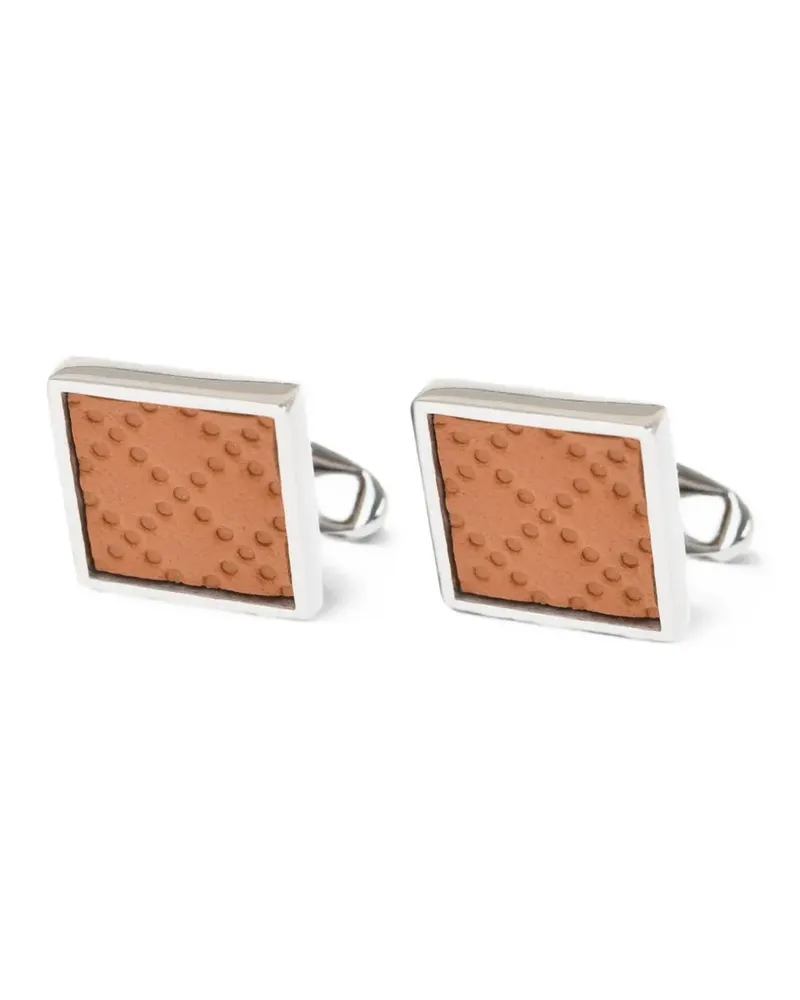 Corneliani leather square cufflinks - Silber Silber