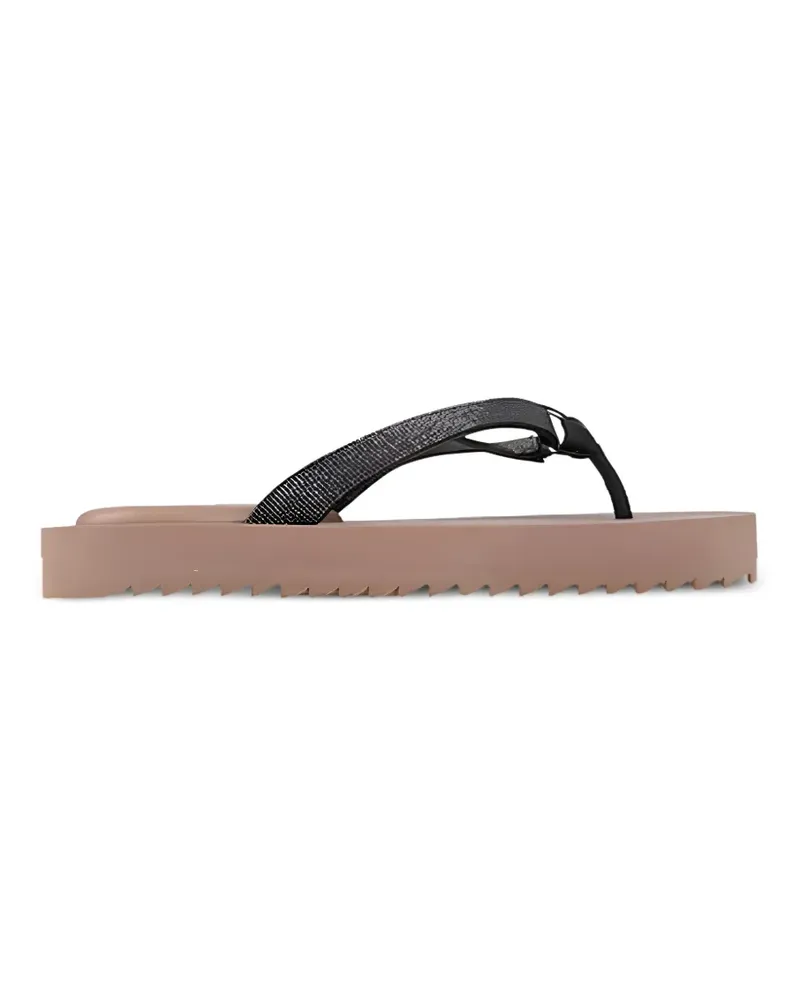 Brunello Cucinelli Flip-Flops mit Monili-Kette - Braun Braun