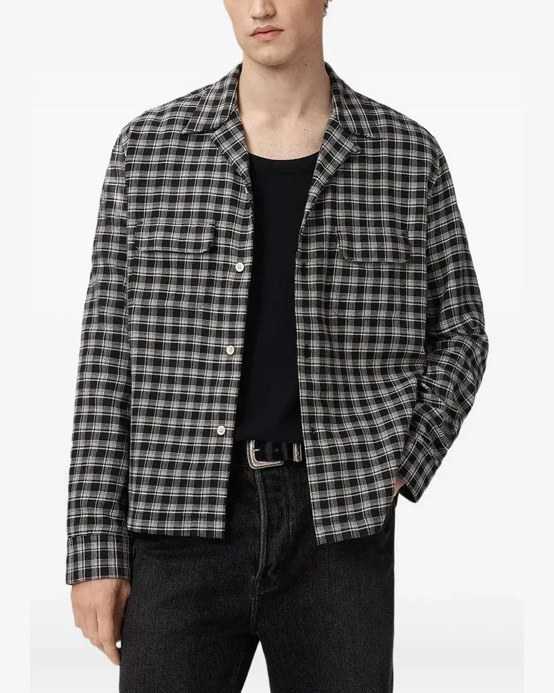 AllSaints Horton checked shirt - Schwarz Schwarz
