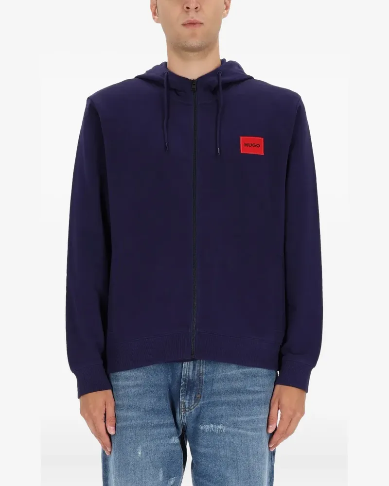 HUGO BOSS Hoodie mit Logo-Patch - Blau Blau