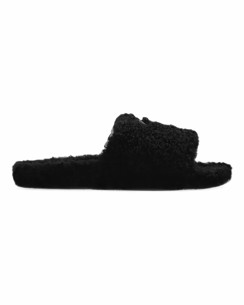 Balenciaga furry open mules in black - Schwarz Schwarz