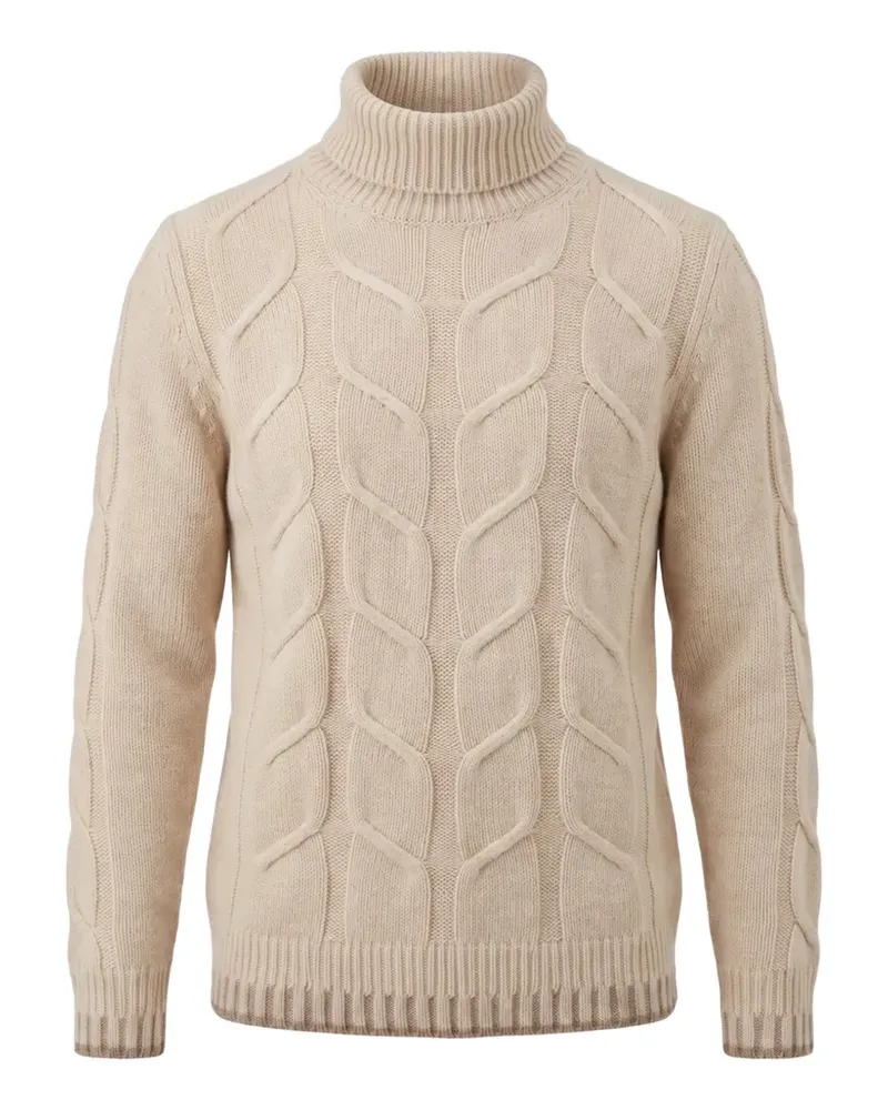 Altea Rollkragenpullover mit Zopfmuster - Nude Nude