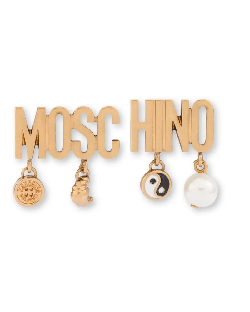Moschino Ohrringe mit Logo-Detail - Gold Gold