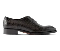 Elkan Oxford-Schuhe mit Kroko-Effekt - Braun