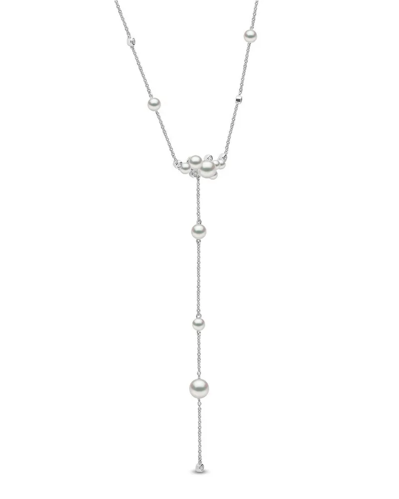 YOKO London 18kt Weißgoldhalskette mit Perlen und Diamanten - Silber Silber