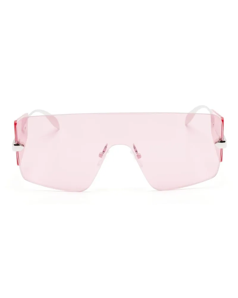 Alexander McQueen Sonnenbrille mit Shield-Gestell - Rosa Rosa