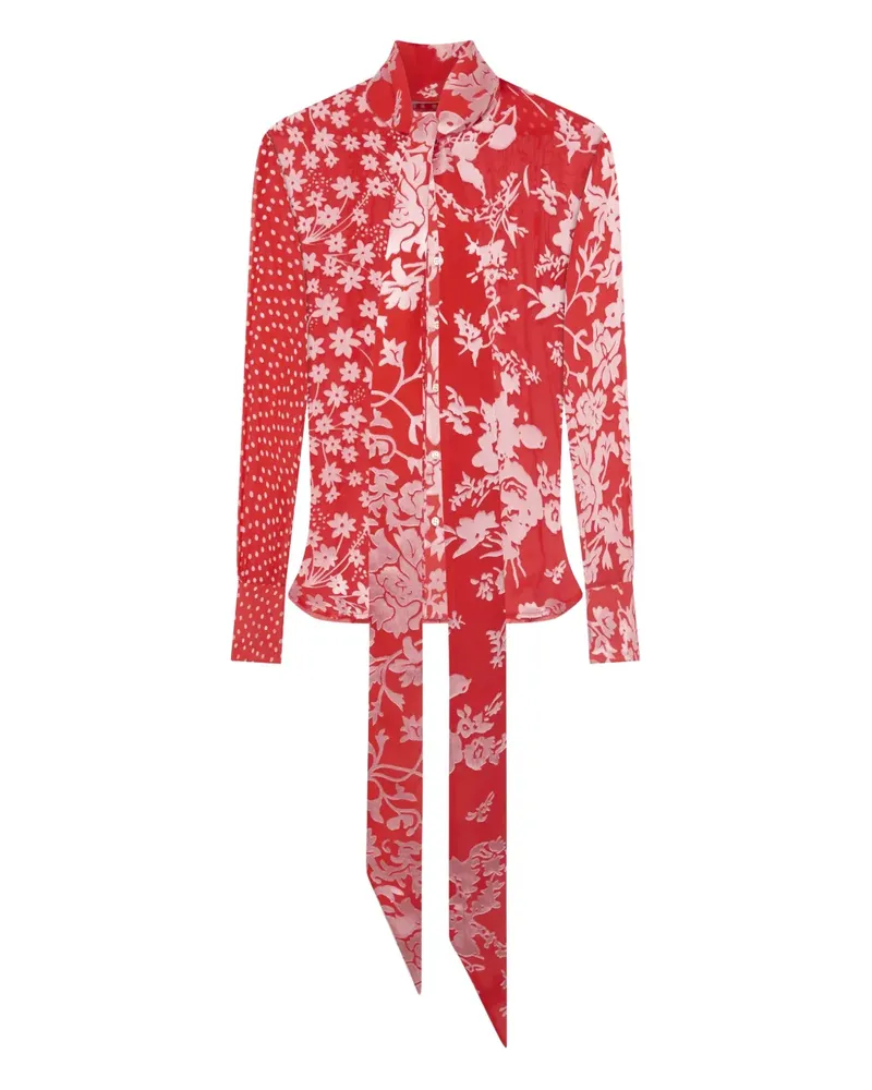 Marine Serre Bluse mit Blumen-Print - Rot Rot