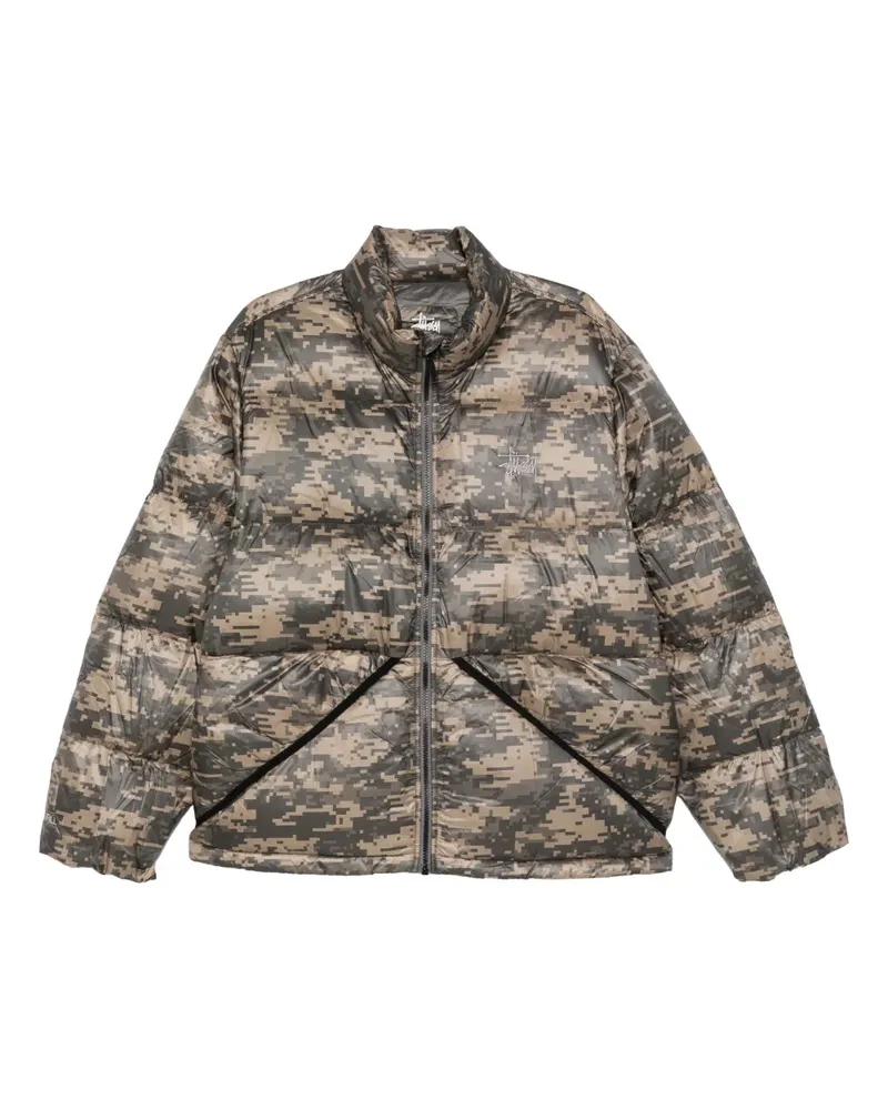 Stüssy Jacke mit Camouflage-Print - Grün Grün