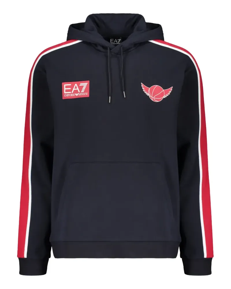 EA7 Olimpia Milano logo-print hoodie - Blau Blau