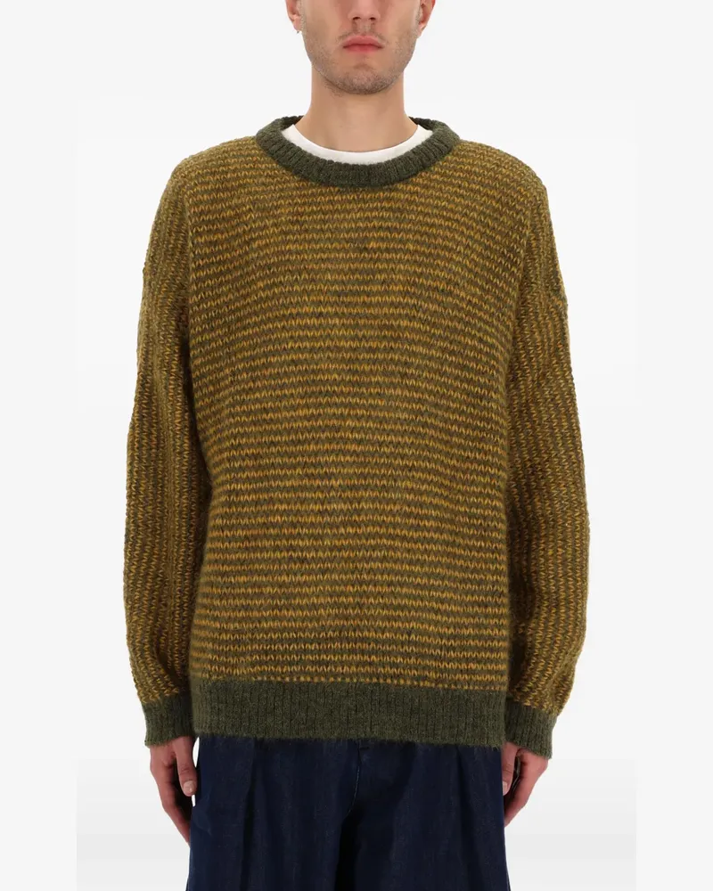 YMC striped crew neck sweater - Grün Grün