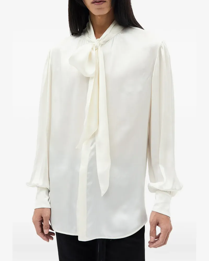 Ann Demeulemeester Runo Hemd mit Fliege - Weiß Weiß