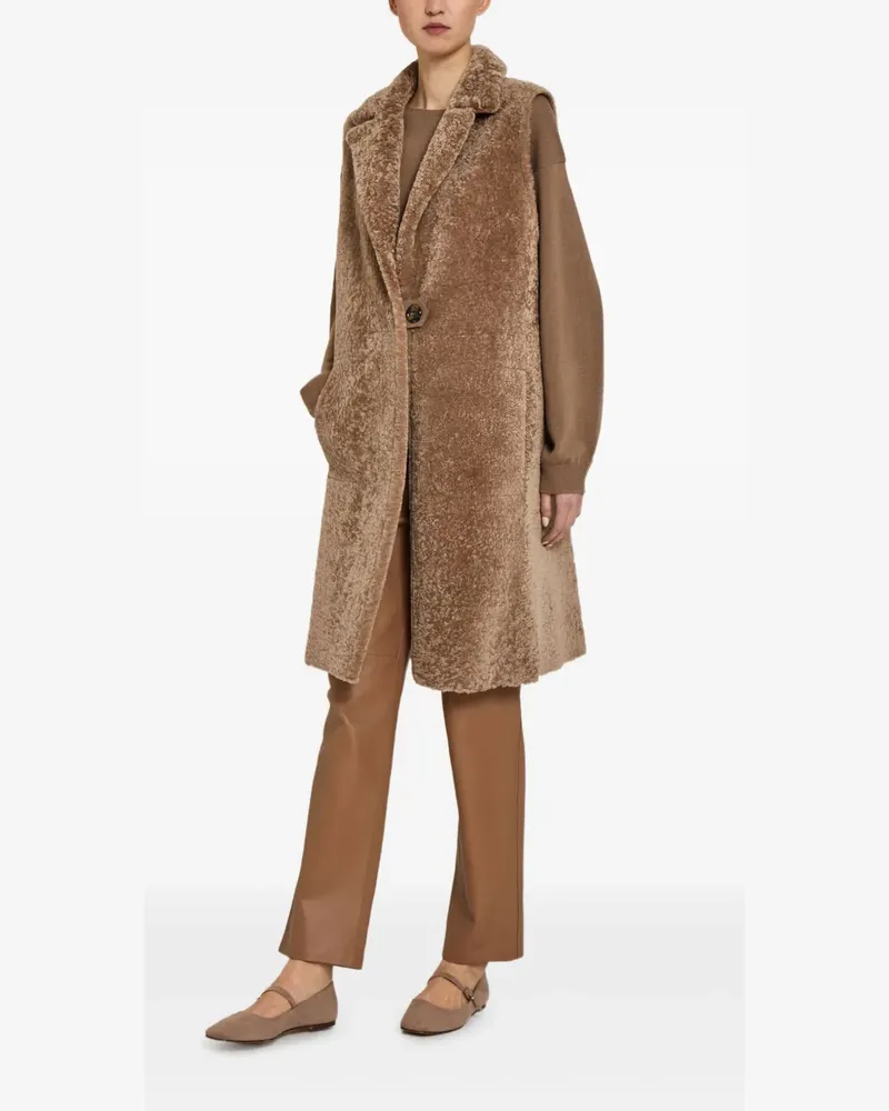 Manzoni 24 Strukturierter Mantel mit Knöpfen - Braun Braun