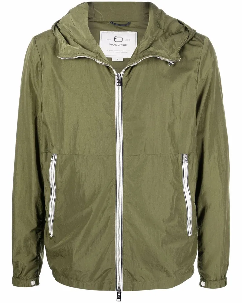 Woolrich Kapuzenjacke mit Reißverschluss - Grün Grün