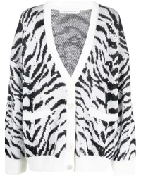 Alessandra Rich Cardigan mit Print Weiß