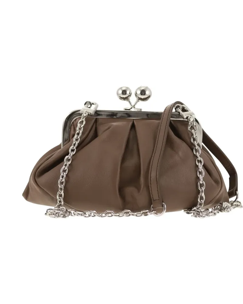 Max Mara small Pasticcino leather clutch bag - Braun Braun