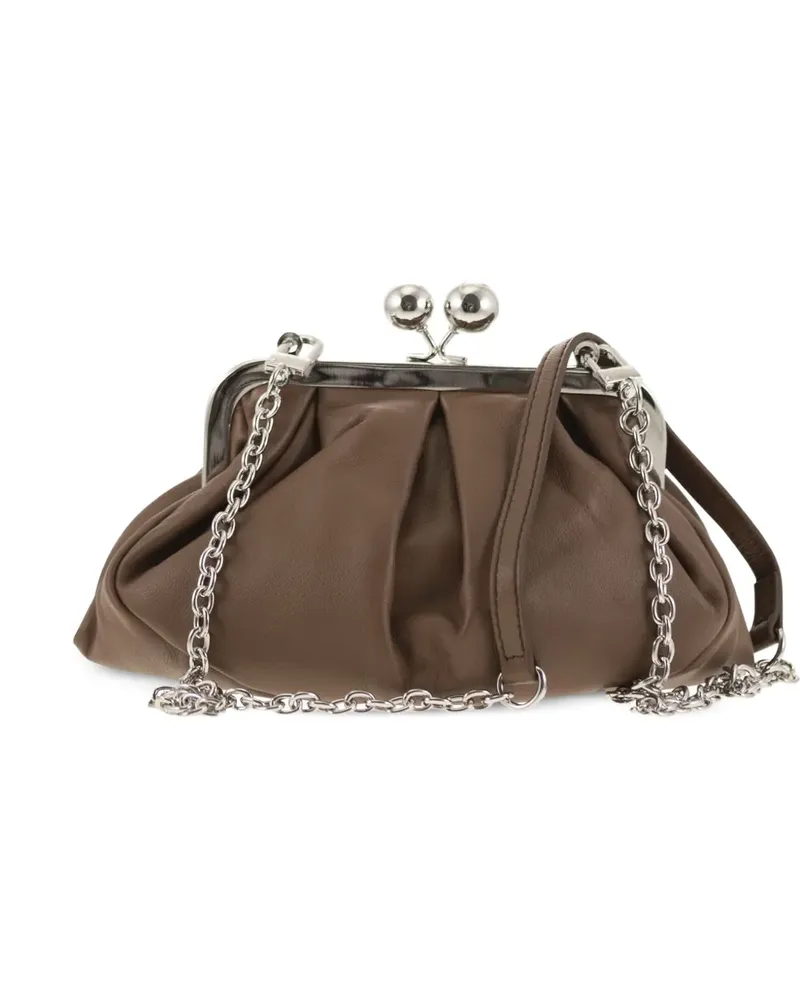 Max Mara small Pasticcino leather clutch bag - Braun Braun