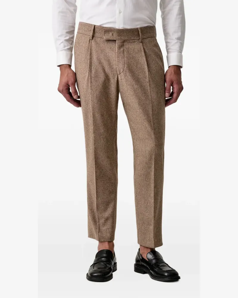 Karl Lagerfeld tweed pleated trousers - Braun Braun
