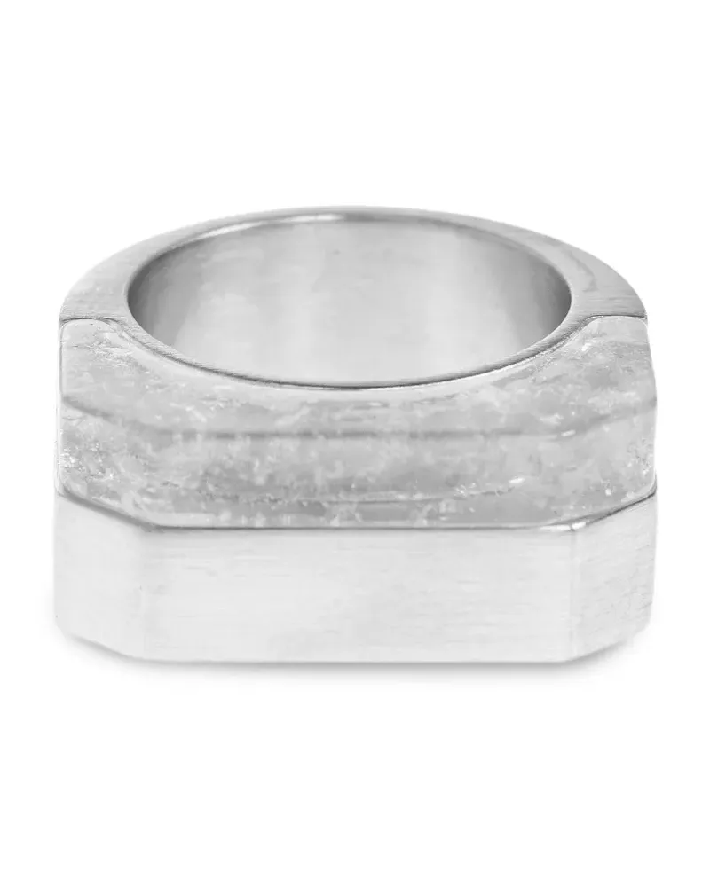Rick Owens Double Crystal Hollywood Ring - Silber Silber