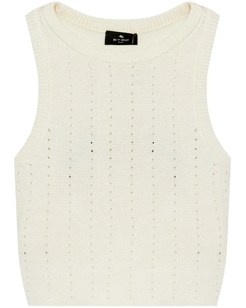 Etro Cropped-Top mit Lochmuster - Nude Nude
