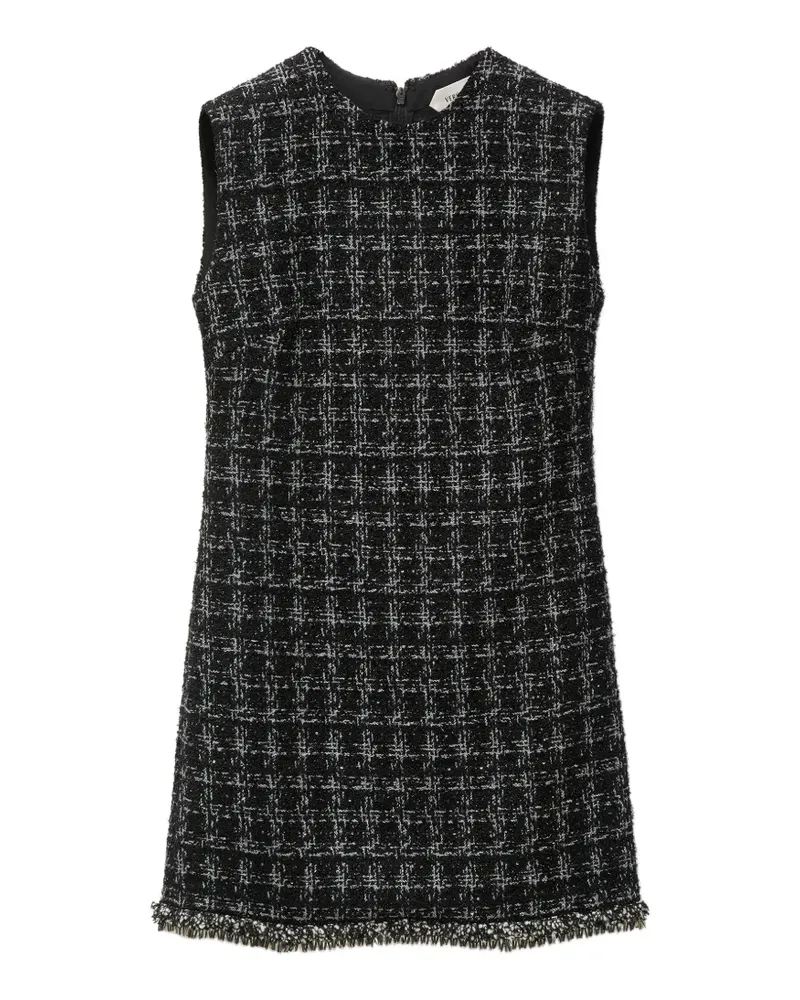 Versace Bouclé-Minikleid mit ausgefransten Kanten - Schwarz Schwarz