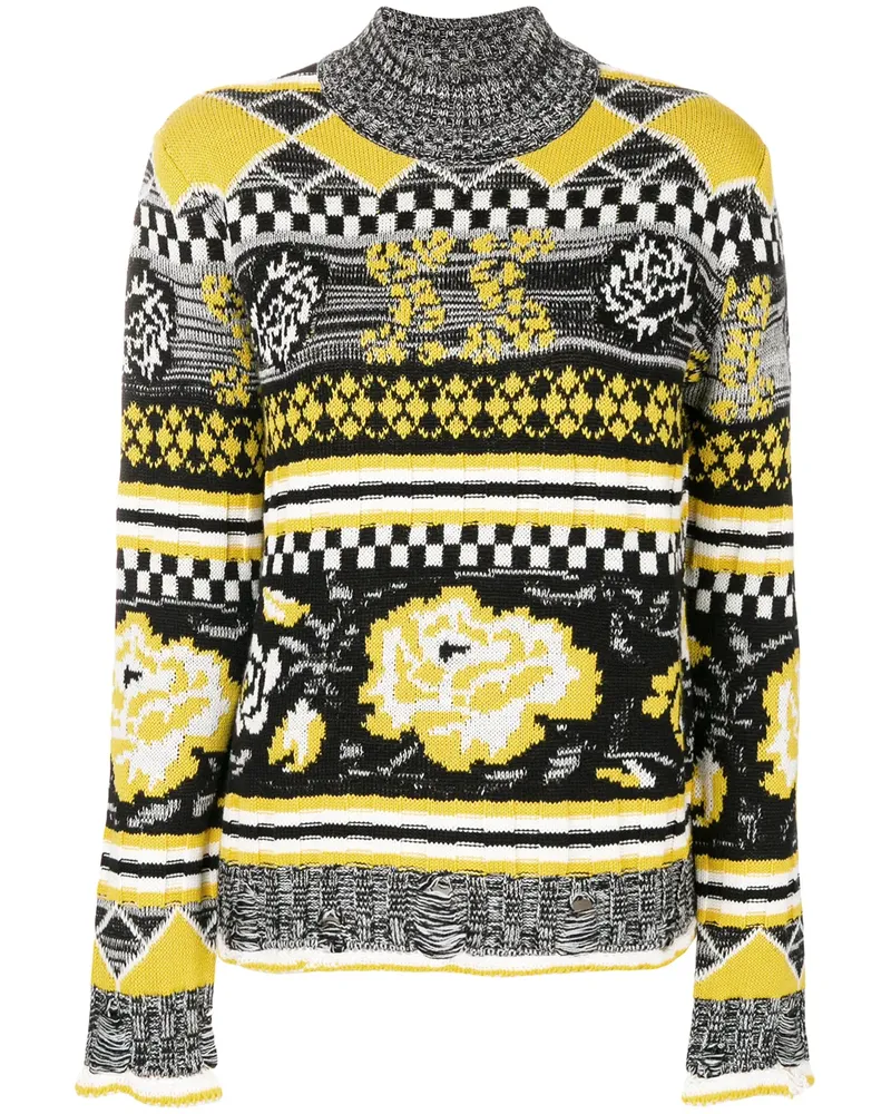 MSGM Gemusterter Pullover - Gelb Gelb
